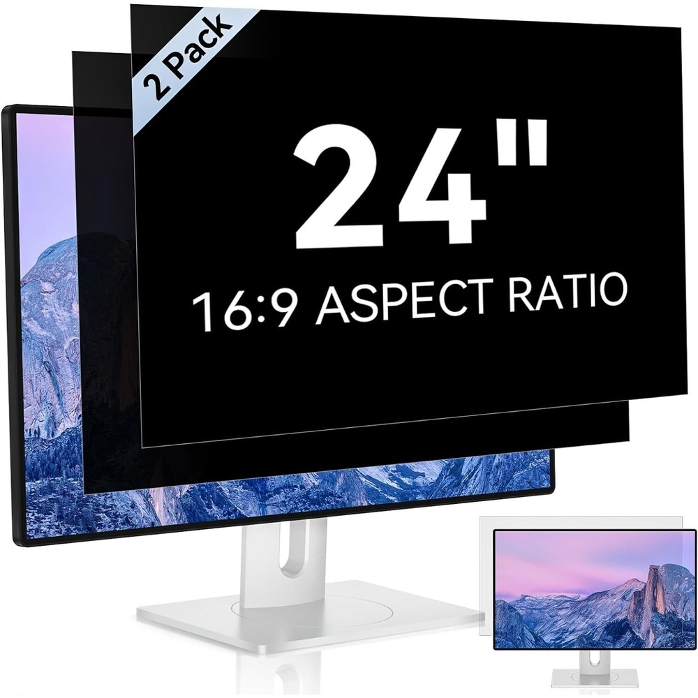 2 Pack 24" Computer Privacy Screen Filter 16:9 Aspect Ratio‎ Widescreen Monitor
